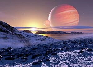 Cosmology Gallery: Jupiter from Europa, artwork