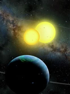 2012 Gallery: Kepler-35 planetary system, artwork C015 / 0790