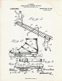 Stunt Gallery: Ladder gripping attachment patent, 1913 C024 / 3612