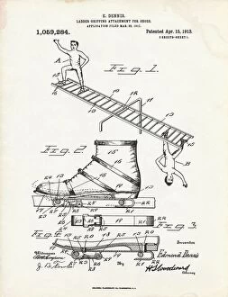 Ladder gripping attachment patent, 1913 C024/3612