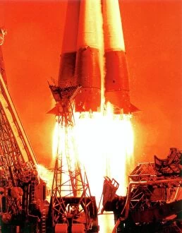 Images Dated 16th August 2010: Launch of Vostok 1 spacecraft, 1961