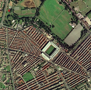 Liverpools Anfield Stadium, aerial view Liverpools Anfield Stadium, aerial view
