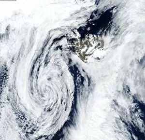 Low pressure, Iceland, satellite image
