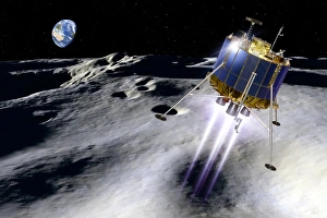 Robotic Gallery: Lunar Lander landing on the Moon, artwork C016 / 6388