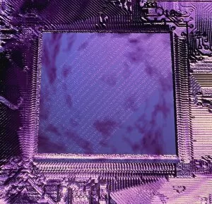Images Dated 24th September 1998: Macrophotograph of an Intel computer microchip
