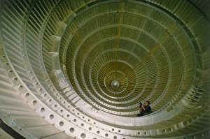 Man inside the fuel tank of a Soyuz rocket Man inside the fuel tank of a Soyuz rocket