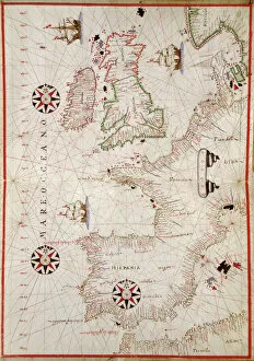 1500s Gallery: Map of Western Europe, 1590