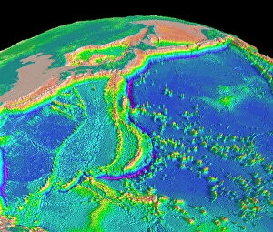 Images Dated 3rd September 2003: Mariana trench sea floor topography
