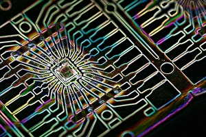 Framed Print : Microprocessor Chip Print