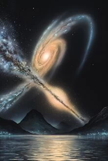 Colliding Gallery: Milky Way-Andromeda galactic collision C014 / 4725