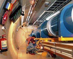 Scientists Collection: Mock-up of Large Hadron Collider at CERN