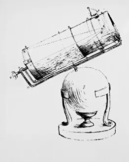 Images Dated 3rd June 2003: Newtons own drawing of his reflecting telescope