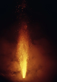 Night view of Stromboli volcano erupting Night view of Stromboli volcano erupting