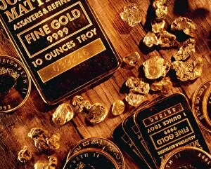Images Dated 12th December 1994: Nuggets, bars and coins made of gold