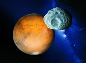 Valles Marineris Gallery: Phobos and Mars