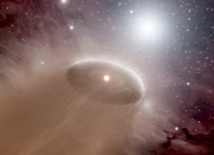 Protoplanetary disc disrupted by O-star Protoplanetary disc disrupted by O-star