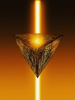 Framed Print : Quantum Computing Print: Electronic Circuitry within a Cube