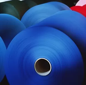 Images Dated 3rd September 1999: Rolls of coloured paper at a paper mill