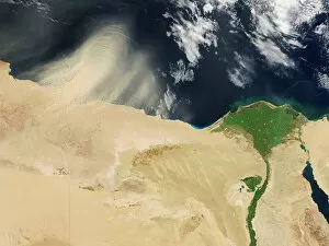 Libya Collection: Sandstorm, satellite image
