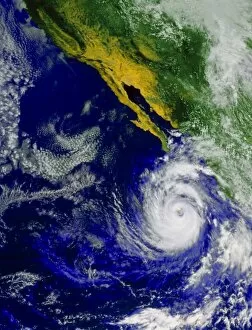 Images Dated 9th October 2003: Satellite image of Hurricane Nora over the Pacific