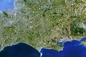 British Isles Gallery: Satellite image of southwest England