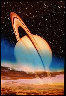 Images Dated 3rd December 1997: Saturn seen from its moon Titan