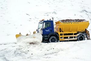 Clearing Gallery: A Snow plough clearing a road