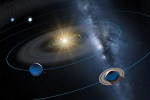 Solar system planetary orbits, artwork Solar system planetary orbits, artwork