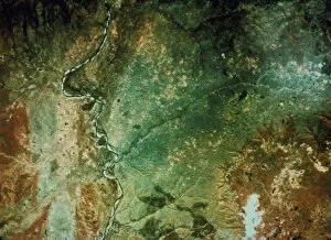 Soviet space photograph of the river Viljui