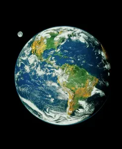 Blue Marble 2000 Print: A composite satellite image of the Earth, centred on the Americas