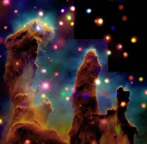 Pillars of Creation Print: Hubble and Chandra Image
