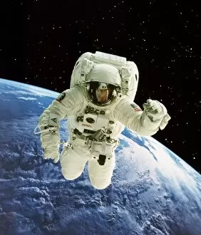 Images Dated 28th June 1996: Spacewalk over Earth