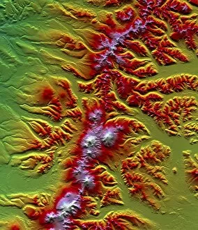 Mapped Gallery: Sredinnyy Khrebet volcanoes, radar image