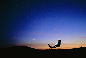 Starry sky and stargazer Starry sky and stargazer