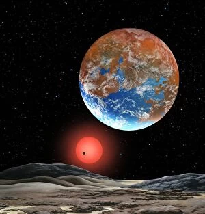 Super-Earth extrasolar planet, artwork C015/0800