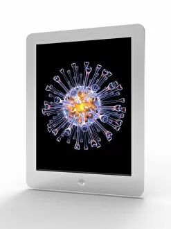 Tablet computer, flu virus particle F006/6309