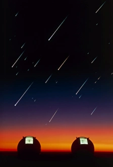 Telescope domes on Mauna Kea with meteors Telescope domes on Mauna Kea with meteors