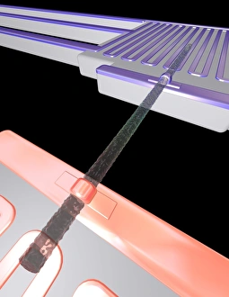 Thermoelectric silicon nanowire, artwork Thermoelectric silicon nanowire, artwork