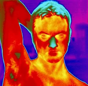 Images Dated 17th May 1999: Thermogram of a mans head and shoulders