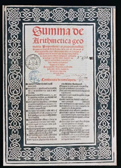 Title pages of Pacciolis Summa de Arithmetica