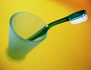 A toothbrush in a pot