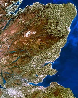 True-colour satellite image of northeast Scotland True-colour satellite image of northeast Scotland