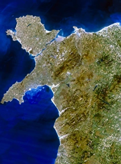 True colour satellite image of northwest Wales True colour satellite image of northwest Wales