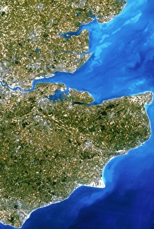 True-colour satellite image of southeast England True-colour satellite image of southeast England