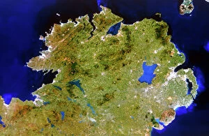 Images Dated 26th June 1997: True-colour satellite image of Ulster, Ireland