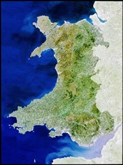 Images Dated 22nd May 1997: True colour satellite image of Wales