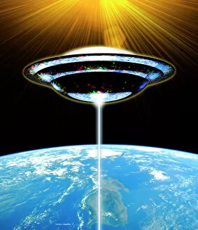 Saucer Gallery: UFO above Earth