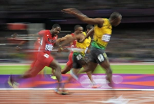 Usain Bolt winning 100m gold, London C015/5904 Usain Bolt winning 100m gold, London C015/5904