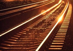 Images Dated 17th July 1998: View of railway lines at sunset