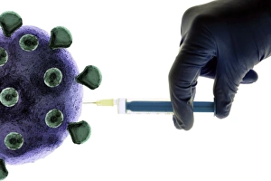 Microorganisms Gallery: Viral vaccine, conceptual artwork F007 / 8502